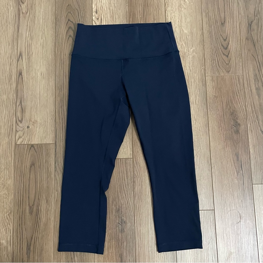 Lululemon Wunder Under Crop High Rise Full‎ On Luxtreme Navy Blue